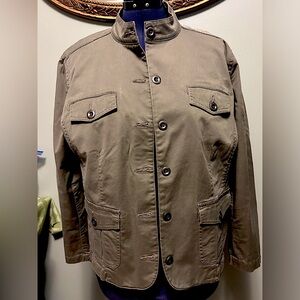 Chico’s Platinum Military Style Women’s Jacket Size 3 Olive green excellent cond